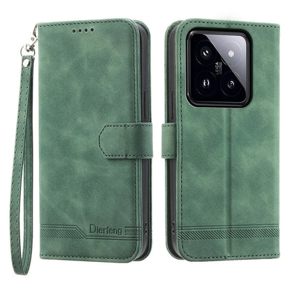 DIERFENG DF-03 For Xiaomi 14 Pro Case Scratch-resistant PU Leather Phone Stand Cover