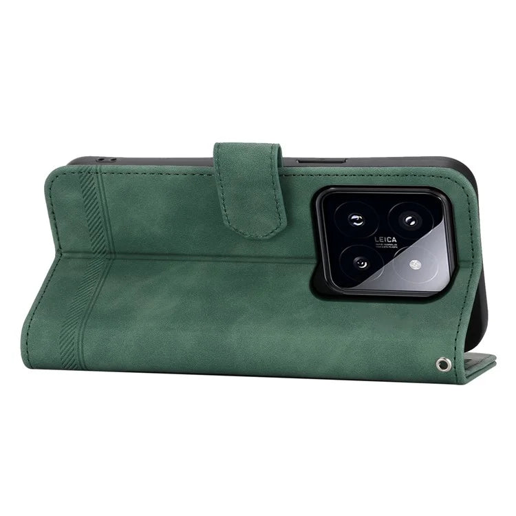 DIERFENG DF-03 For Xiaomi 14 Pro Case Scratch-resistant PU Leather Phone Stand Cover