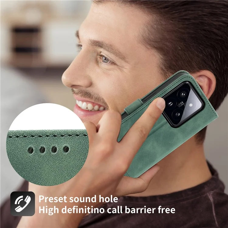 DIERFENG DF-03 For Xiaomi 14 Pro Case Scratch-resistant PU Leather Phone Stand Cover