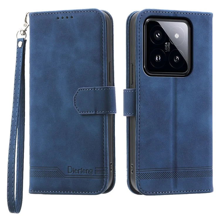 DIERFENG DF-03 For Xiaomi 14 Pro Case Scratch-resistant PU Leather Phone Stand Cover