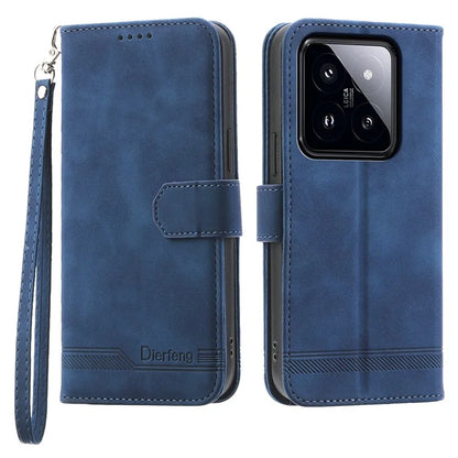 DIERFENG DF-03 For Xiaomi 14 Pro Case Scratch-resistant PU Leather Phone Stand Cover