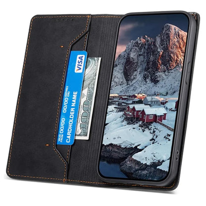 DF-05 For Samsung Galaxy A25 5G (Global) (161.0 x 76.5 x 8.3mm) Cell Phone Case RFID Blocking PU Leather Stand Cover