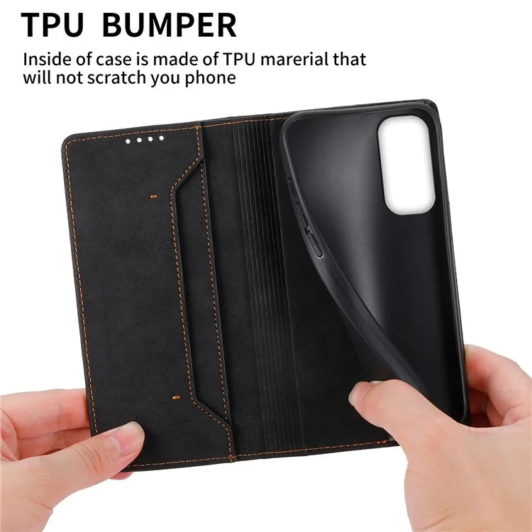 DF-05 For Samsung Galaxy A25 5G (Global) (161.0 x 76.5 x 8.3mm) Cell Phone Case RFID Blocking PU Leather Stand Cover