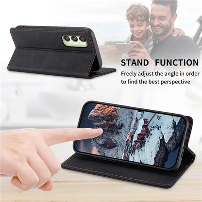 DF-05 For Samsung Galaxy A25 5G (Global) (161.0 x 76.5 x 8.3mm) Cell Phone Case RFID Blocking PU Leather Stand Cover