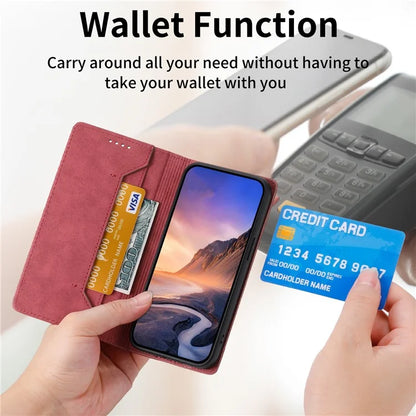 DF-05 For Samsung Galaxy A25 5G (Global) (161.0 x 76.5 x 8.3mm) Cell Phone Case RFID Blocking PU Leather Stand Cover