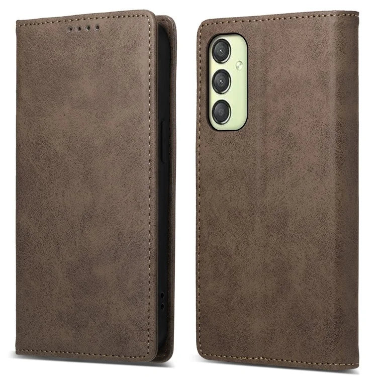 DF-05 For Samsung Galaxy A25 5G (Global) (161.0 x 76.5 x 8.3mm) Cell Phone Case RFID Blocking PU Leather Stand Cover