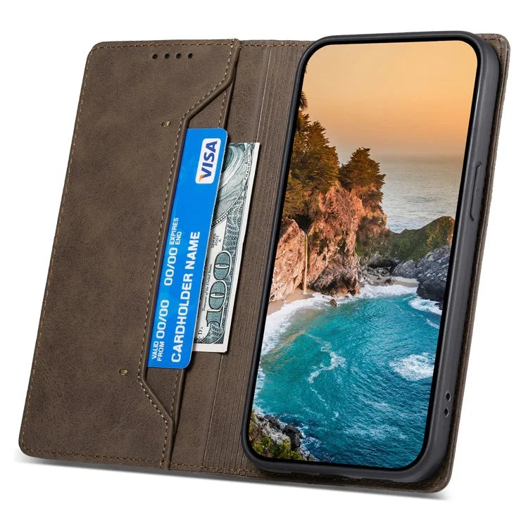 DF-05 For Samsung Galaxy A25 5G (Global) (161.0 x 76.5 x 8.3mm) Cell Phone Case RFID Blocking PU Leather Stand Cover