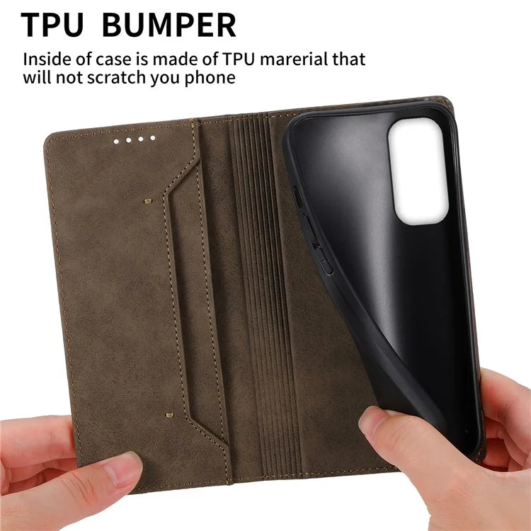 DF-05 For Samsung Galaxy A25 5G (Global) (161.0 x 76.5 x 8.3mm) Cell Phone Case RFID Blocking PU Leather Stand Cover