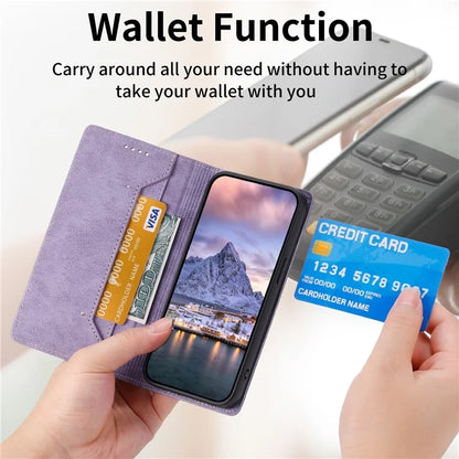 DF-05 For Samsung Galaxy A25 5G (Global) (161.0 x 76.5 x 8.3mm) Cell Phone Case RFID Blocking PU Leather Stand Cover