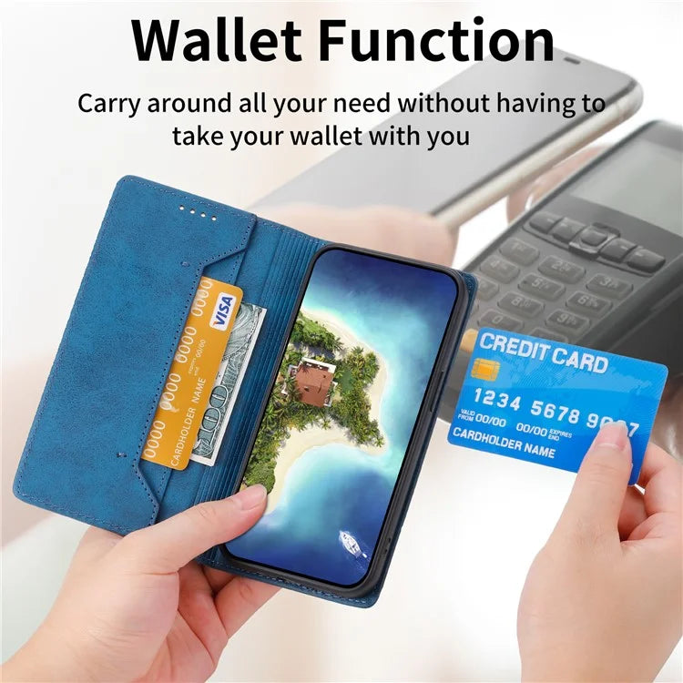 DF-05 For Samsung Galaxy A25 5G (Global) (161.0 x 76.5 x 8.3mm) Cell Phone Case RFID Blocking PU Leather Stand Cover