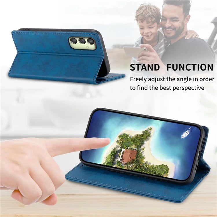 DF-05 For Samsung Galaxy A25 5G (Global) (161.0 x 76.5 x 8.3mm) Cell Phone Case RFID Blocking PU Leather Stand Cover