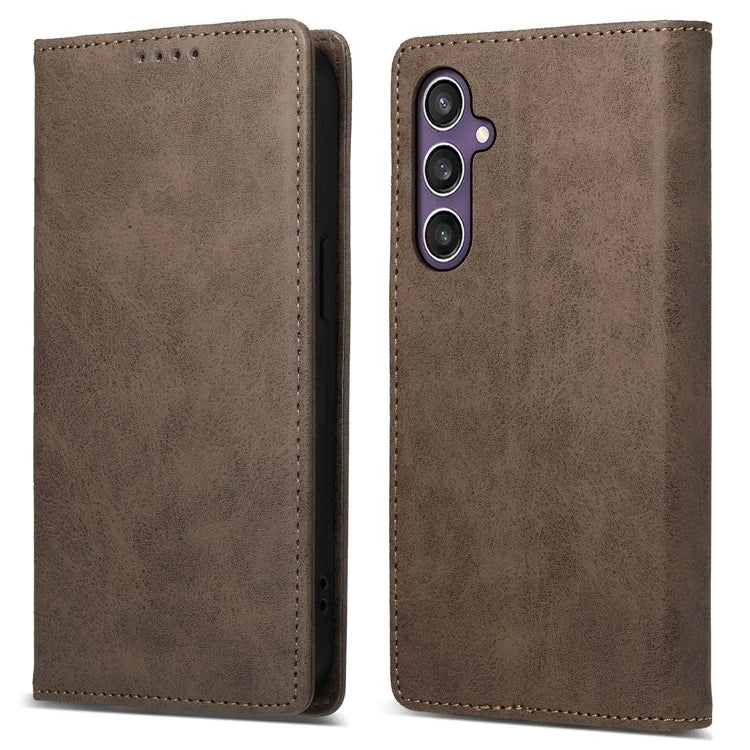 DF-05 For Samsung Galaxy S24 Cell Phone Case RFID Blocking PU Leather Cover with Wallet