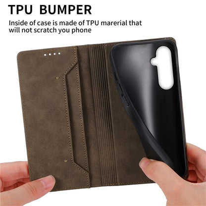 DF-05 For Samsung Galaxy S24 Cell Phone Case RFID Blocking PU Leather Cover with Wallet
