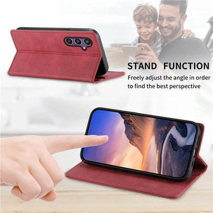 DF-05 For Samsung Galaxy S24 Cell Phone Case RFID Blocking PU Leather Cover with Wallet