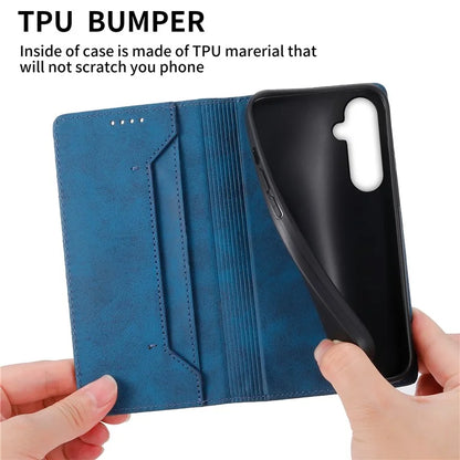 DF-05 For Samsung Galaxy S24 Cell Phone Case RFID Blocking PU Leather Cover with Wallet