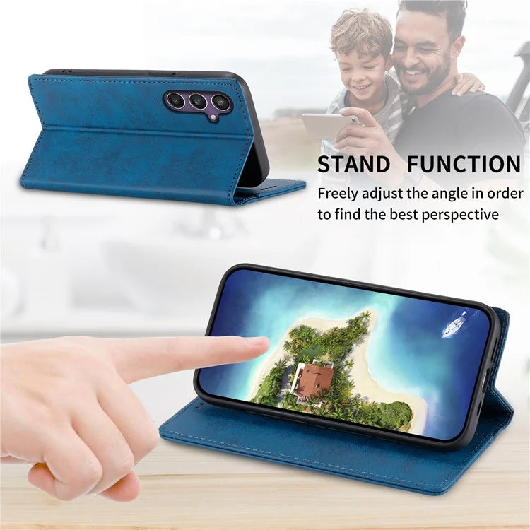 DF-05 For Samsung Galaxy S24 Cell Phone Case RFID Blocking PU Leather Cover with Wallet