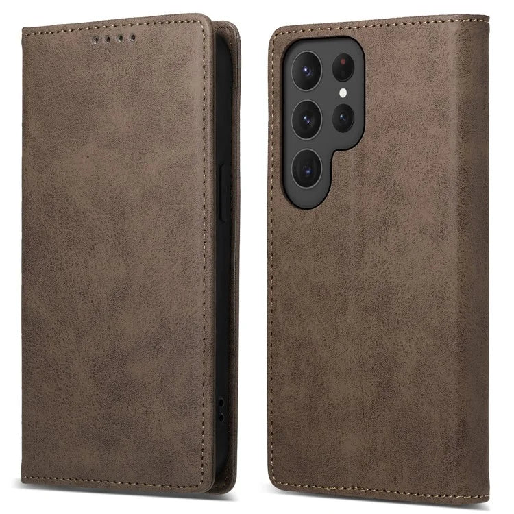 DF-05 For Samsung Galaxy S24 Ultra Case RFID Blocking PU Leather Phone Cover Wallet