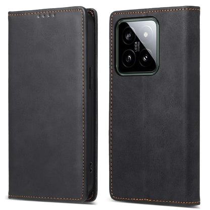 DF-05 Retro RFID Blocking Phone Shell for Xiaomi 14 Case Phone Stand Cover PU Leather Wallet