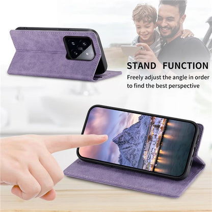 DF-05 For Xiaomi 14 Pro Phone Case RFID Blocking Wallet PU Leather Mobile Phone Cover Shell