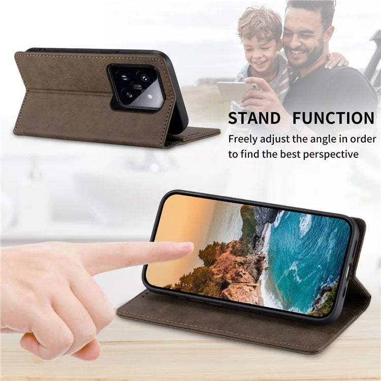 DF-05 For Xiaomi 14 Pro Phone Case RFID Blocking Wallet PU Leather Mobile Phone Cover Shell