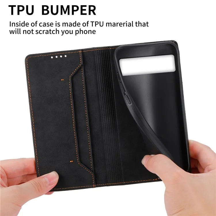 DF-05 For Google Pixel 8a Cell Phone Case RFID Blocking PU Leather Wallet Mobile Phone Cover