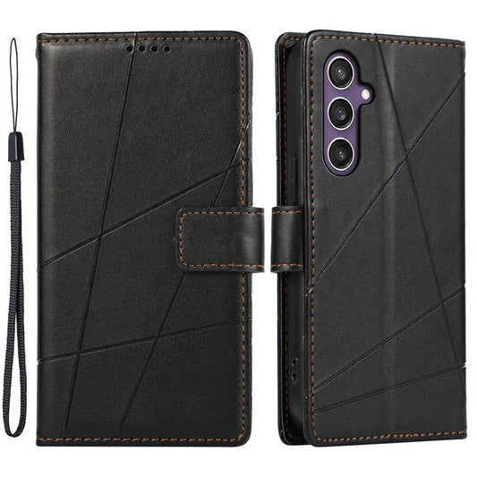DF-06 For Samsung Galaxy S24 Cell Phone Cases with Strap Imprinted PU Leather Cover