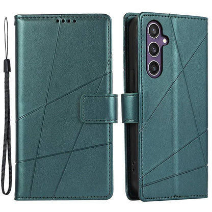 DF-06 For Samsung Galaxy S24 Cell Phone Cases with Strap Imprinted PU Leather Cover