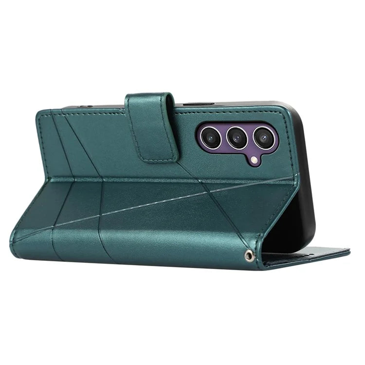 DF-06 For Samsung Galaxy S24 Cell Phone Cases with Strap Imprinted PU Leather Cover
