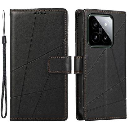 DF-06 For Xiaomi 14 Imprinted PU Leather Cover Cell Phone Cases with Strap