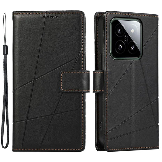 DF-06 For Xiaomi 14 Imprinted PU Leather Cover Cell Phone Cases with Strap