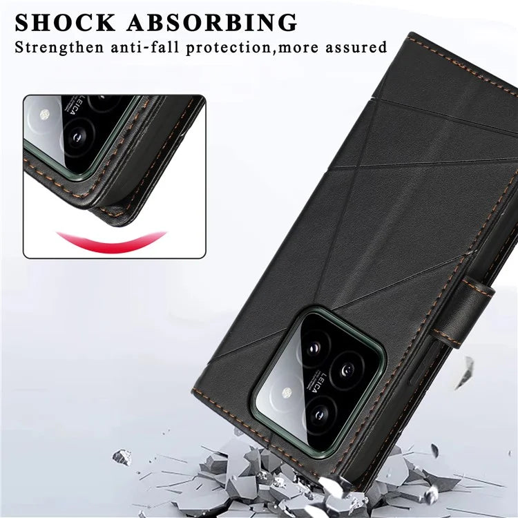DF-06 For Xiaomi 14 Imprinted PU Leather Cover Cell Phone Cases with Strap