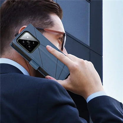 DF-06 For Xiaomi 14 Imprinted PU Leather Cover Cell Phone Cases with Strap