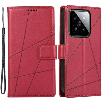 DF-06 For Xiaomi 14 Imprinted PU Leather Cover Cell Phone Cases with Strap