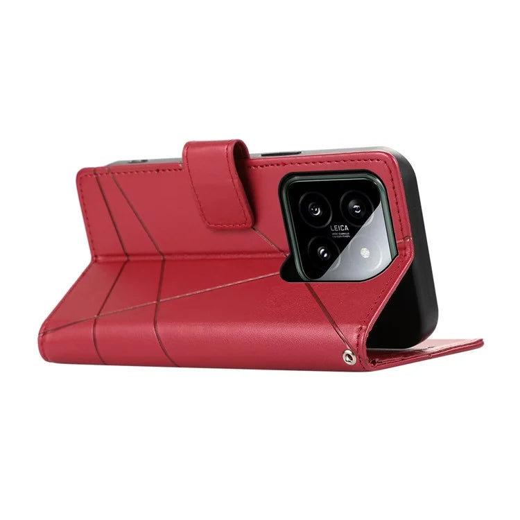 DF-06 For Xiaomi 14 Imprinted PU Leather Cover Cell Phone Cases with Strap