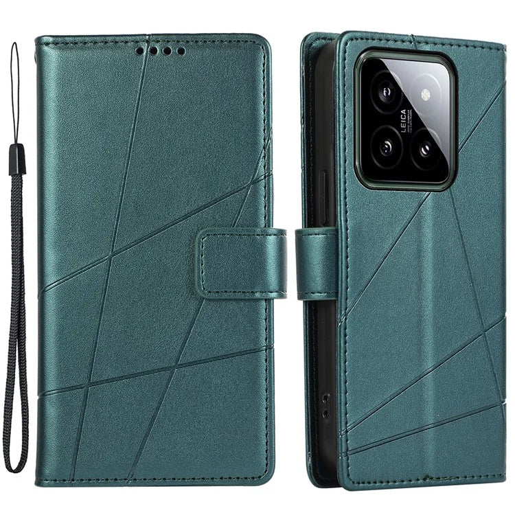 DF-06 For Xiaomi 14 Imprinted PU Leather Cover Cell Phone Cases with Strap