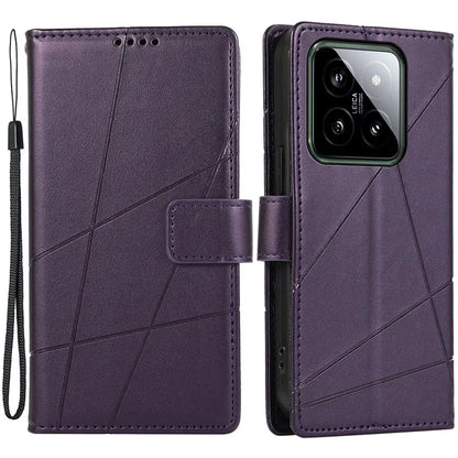 DF-06 For Xiaomi 14 Imprinted PU Leather Cover Cell Phone Cases with Strap