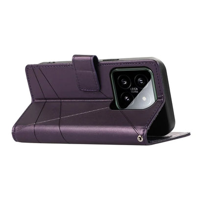 DF-06 For Xiaomi 14 Imprinted PU Leather Cover Cell Phone Cases with Strap