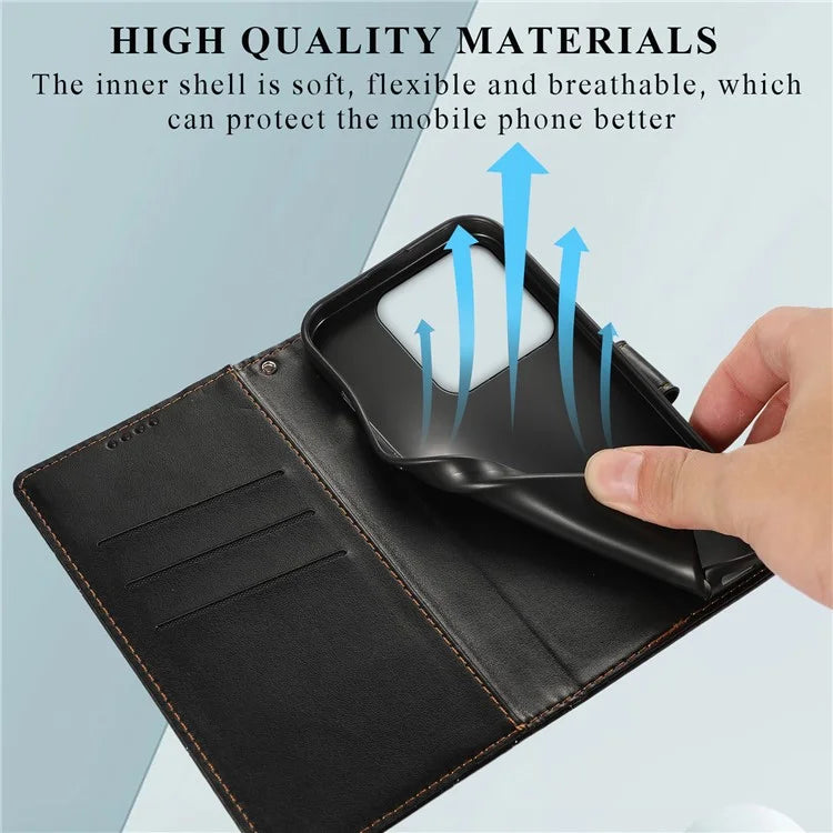 DF-06 For Xiaomi 14 Pro Case Imprinted Lines PU Leather Wallet Cover