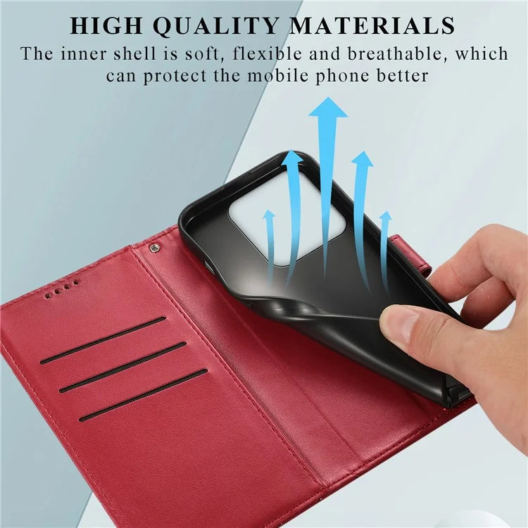 DF-06 For Xiaomi 14 Pro Case Imprinted Lines PU Leather Wallet Cover