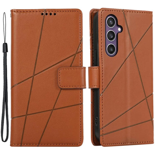 DF-06 For Samsung Galaxy S24+ Cell Phone Cases Imprinted Folio Flip PU Leather Cover