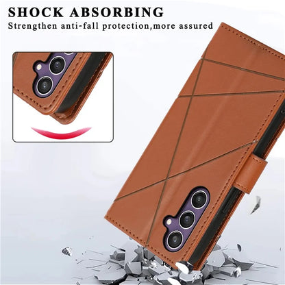 DF-06 For Samsung Galaxy S24+ Cell Phone Cases Imprinted Folio Flip PU Leather Cover