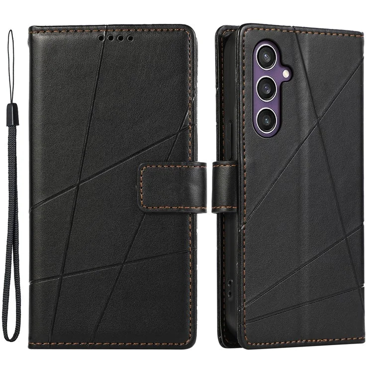 DF-06 For Samsung Galaxy S24+ Cell Phone Cases Imprinted Folio Flip PU Leather Cover