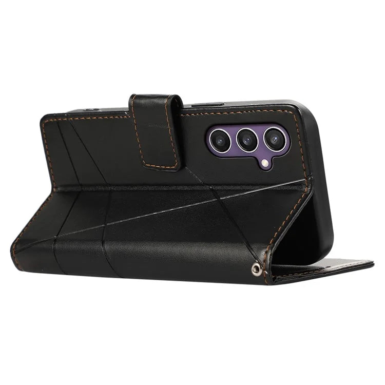 DF-06 For Samsung Galaxy S24+ Cell Phone Cases Imprinted Folio Flip PU Leather Cover