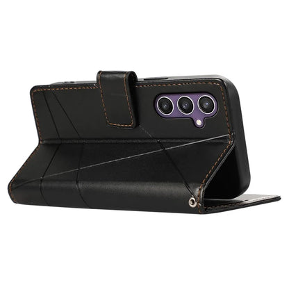 DF-06 For Samsung Galaxy S24+ Cell Phone Cases Imprinted Folio Flip PU Leather Cover