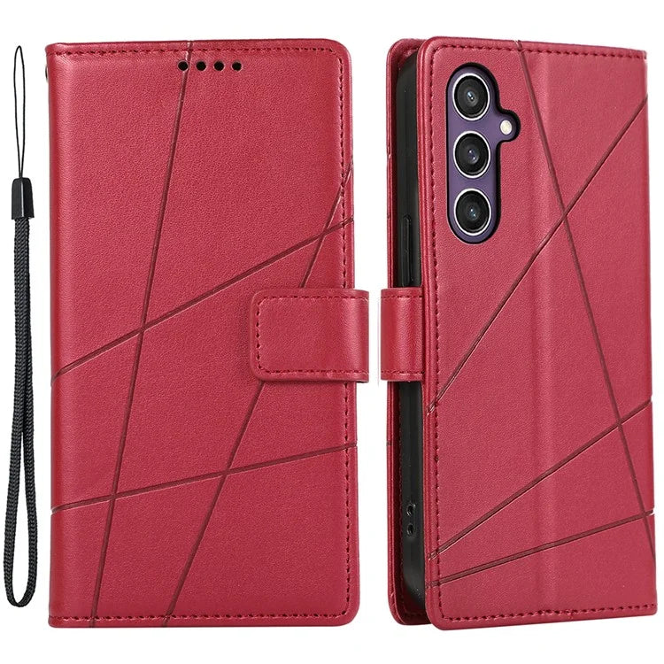DF-06 For Samsung Galaxy S24+ Cell Phone Cases Imprinted Folio Flip PU Leather Cover