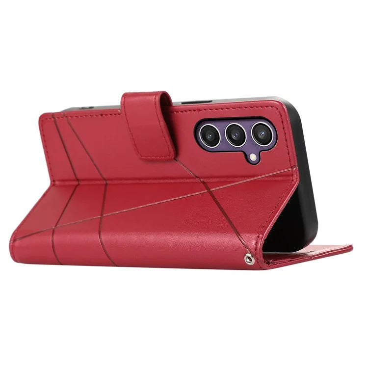 DF-06 For Samsung Galaxy S24+ Cell Phone Cases Imprinted Folio Flip PU Leather Cover