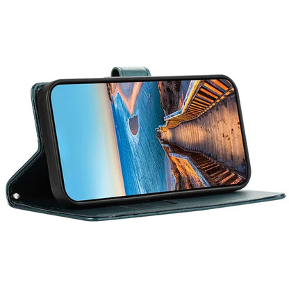 DF-06 For Samsung Galaxy S24+ Cell Phone Cases Imprinted Folio Flip PU Leather Cover