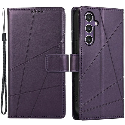 DF-06 For Samsung Galaxy S24+ Cell Phone Cases Imprinted Folio Flip PU Leather Cover