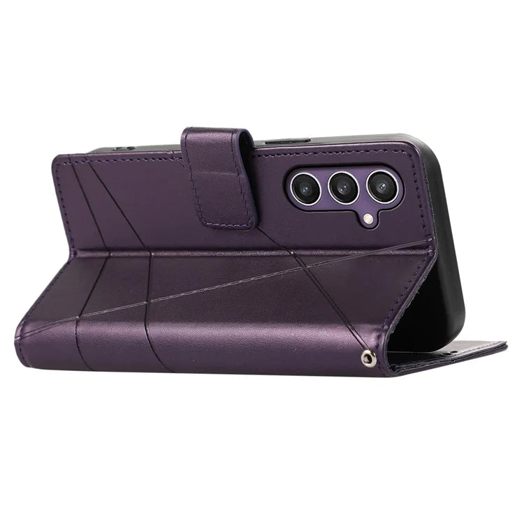 DF-06 For Samsung Galaxy S24+ Cell Phone Cases Imprinted Folio Flip PU Leather Cover