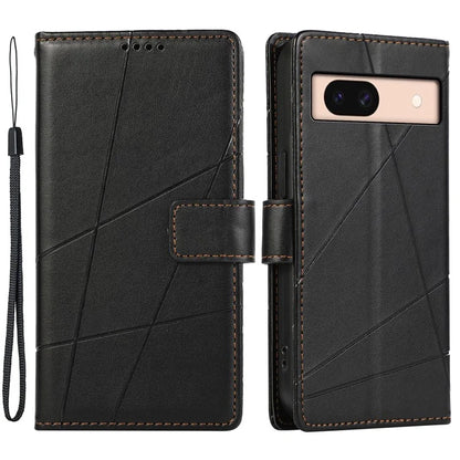 DF-06 For Google Pixel 8a Anti-drop Imprinted PU Leather Cover Cell Phone Cases with Strap